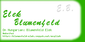 elek blumenfeld business card